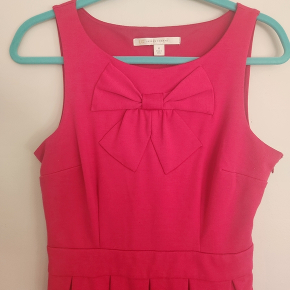 LC Lauren Conrad Pink Bow Fit and Flare Dress (with Pockets!), size 6 - Picture 3 of 9